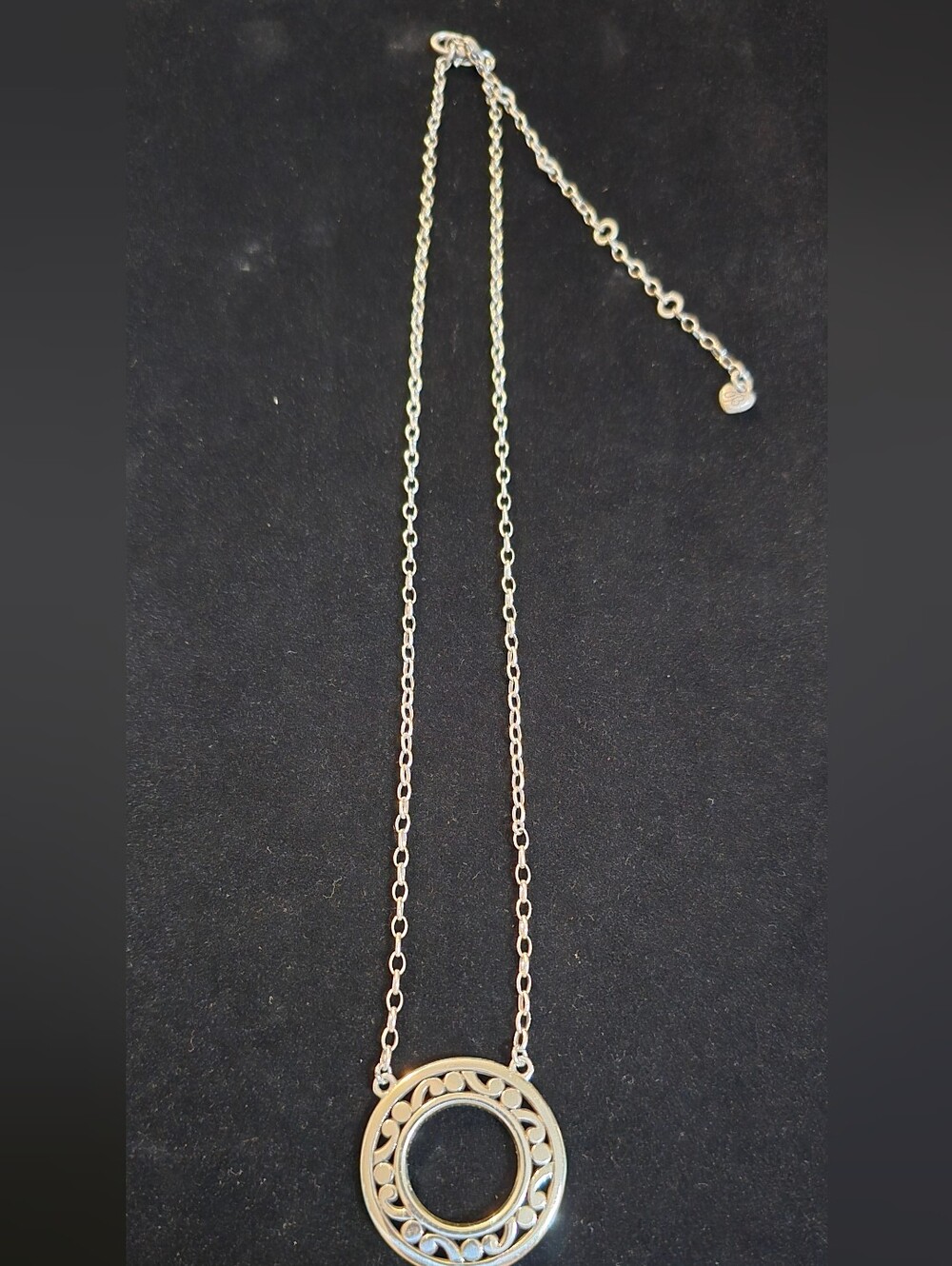 Brighton Silver Open Circle Filigree Pendant Necklace